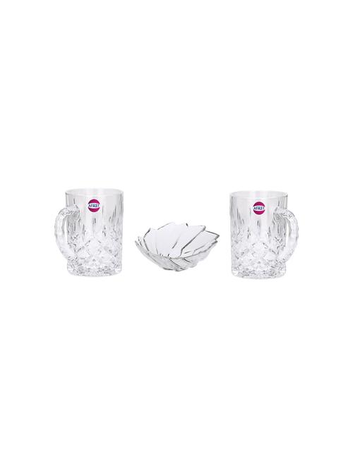 combo of 2 beer glass and 1 snack plate, transparent, glass, pack of 3 -a38 - 18807093 - Very Small Image - 1