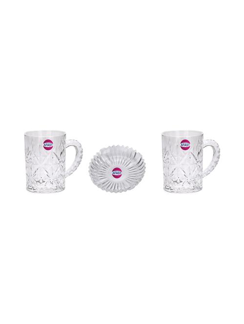 combo of 2 beer glass and 1 snack plate, transparent, glass, pack of 3 -a53 - 18807108 - Very Small Image - 1