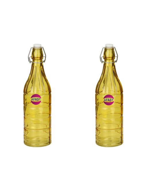glass transparent water bottle, 1000 ml, yellow - 18807271 - Very Small Image - 1