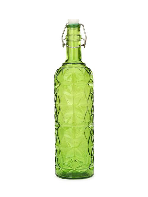 glass transparent water bottle, 1000 ml, green - 18807287 - Very Small Image - 1