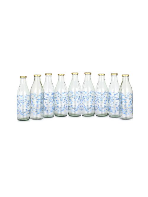 blue tree glass water/milk bottle, metal metal cap, 1000ml, pack of 9 - 18807496 - Very Small Image - 1