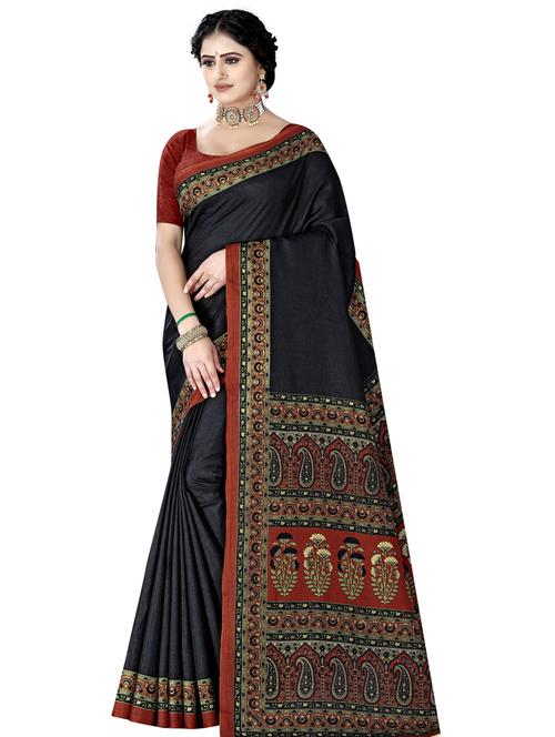 kalamkari printed saree with blouse - 18808532 - Very Small Image - 1