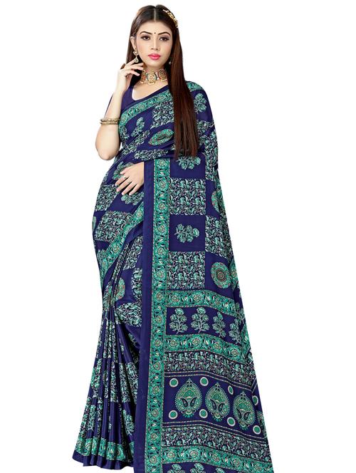 kalamkari printed saree with blouse - 18808545 - Very Small Image - 1