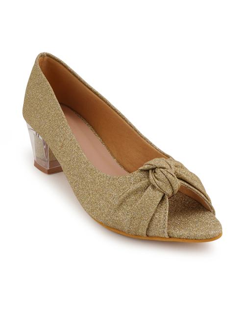 gold synthetic slip on pumps - 18811792 - Very Small Image - 1