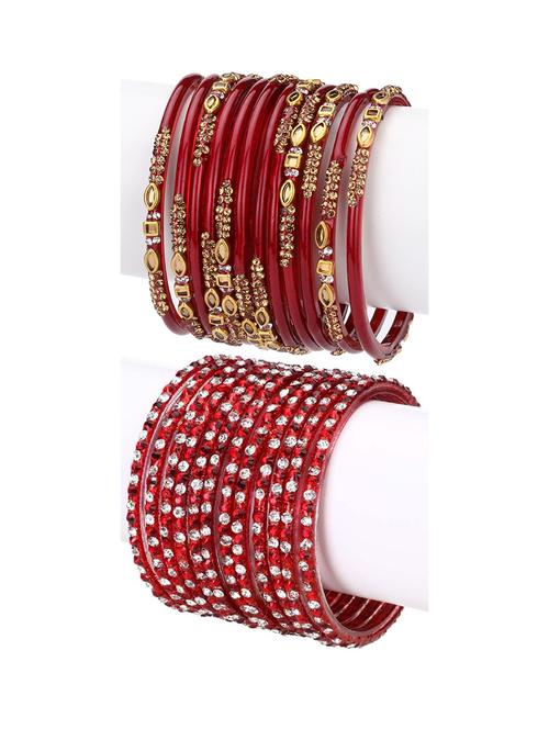 red glass bangles combo - 18817528 - Very Small Image - 1