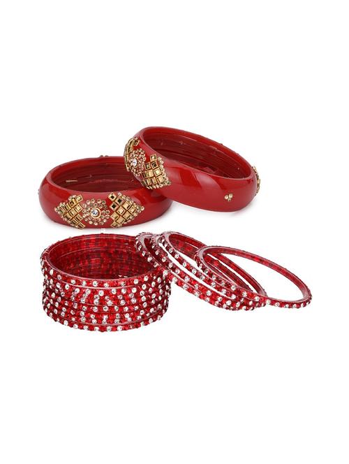 red glass bangles combo - 18817534 - Very Small Image - 1
