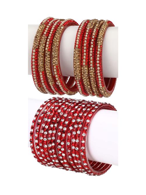 stone embellished glass bangles combo - 18817705 - Very Small Image - 1