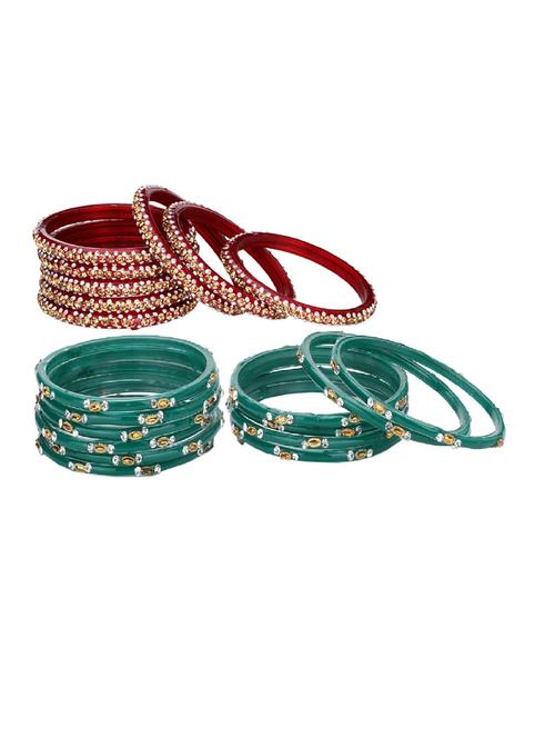 multi colored glass bangle combo - 18820300 - Very Small Image - 1