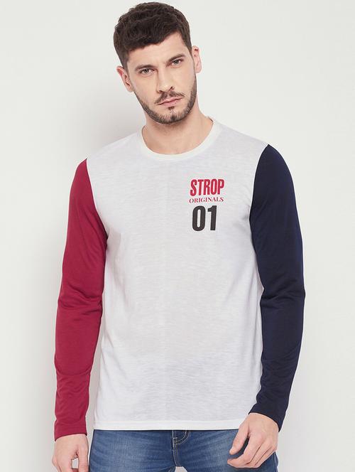men color blocked long sleeves t-shirt - 18822736 - Very Small Image - 1