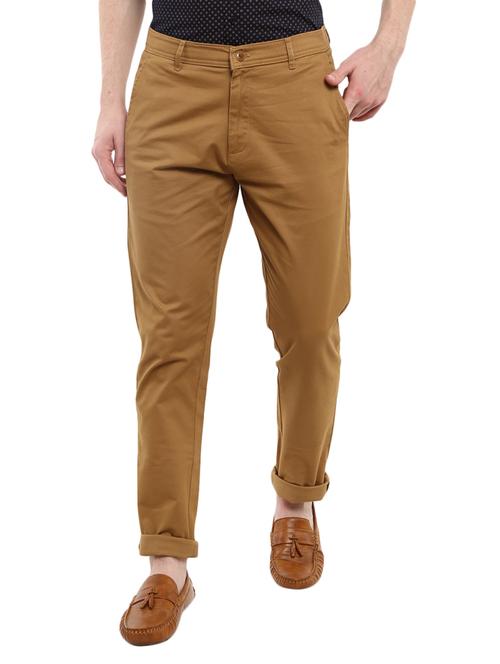 men solid cotton chinos - 18823262 - Very Small Image - 1