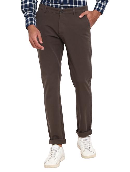 grey cotton chinos casual trousers - 18823267 - Very Small Image - 1