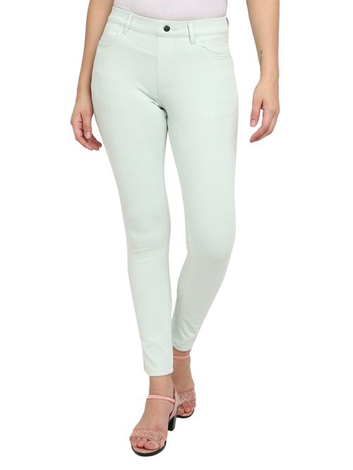 green cotton jeggings - 18823327 - Very Small Image - 1