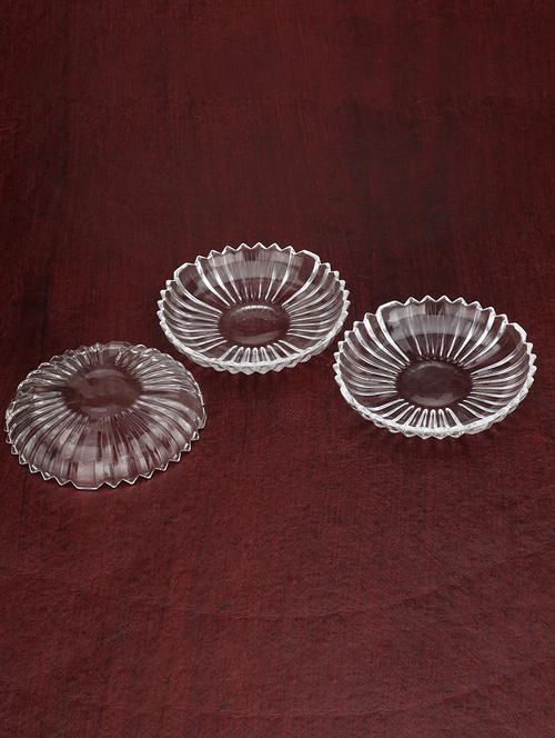 self-design glass round party, home, serving plate, pack of 6 - 18823512 - Very Small Image - 1