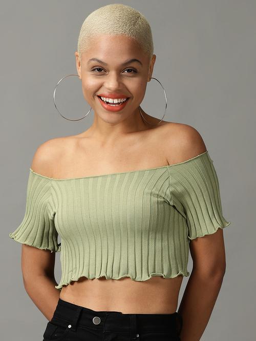 women's crop off shoulder top - 18824216 - Very Small Image - 1