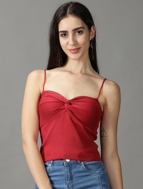 women's crop sweetheart neck top - 18824242 - Very Small Image - 1