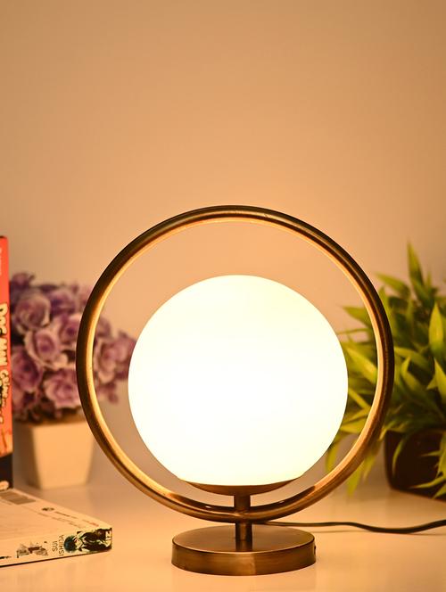 designer & decorative round table lamp with decorative colorful glass shade - 18824550 - Very Small Image - 1