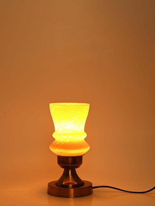 designer led compatible table lamp with decorated glass shade - 18824565 - Very Small Image - 1