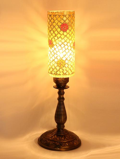 antique style metal & glass table lamp for home - 18824567 - Very Small Image - 1