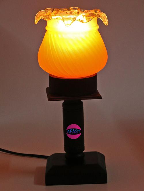 stylish home decorative wood table lamp with hand decorative glass shade - 18824568 - Very Small Image - 1