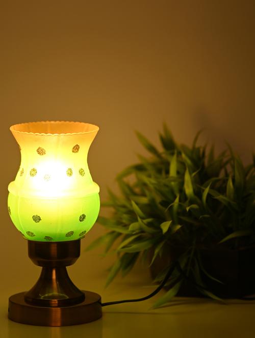 designer led compatible table lamp with decorated glass shade - 18824579 - Very Small Image - 1