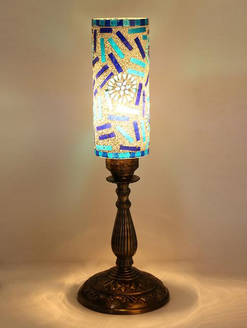 antique style metal & glass table lamp for home - 18824581 - Very Small Image - 1