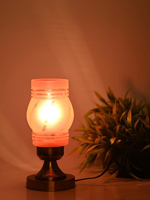 designer led compatible table lamp with decorated glass shade - 18824593 - Very Small Image - 1