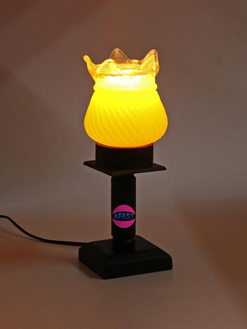 stylish home decorative wood table lamp with hand decorative glass shade - 18824596 - Very Small Image - 1