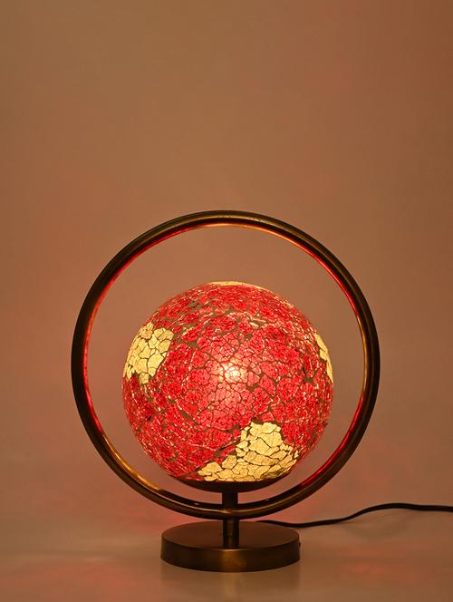 designer & decorative round table lamp with decorative colorful glass shade - 18824602 - Very Small Image - 1