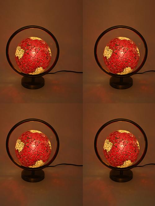 designer & decorative round table lamp with decorative colorful glass shade - 18824611 - Very Small Image - 1