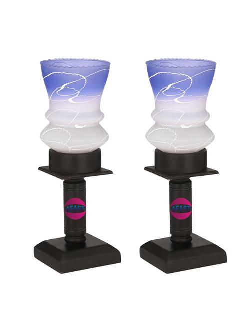 stylish home decorative wood table lamp with hand decorative glass shade - 18824660 - Very Small Image - 1