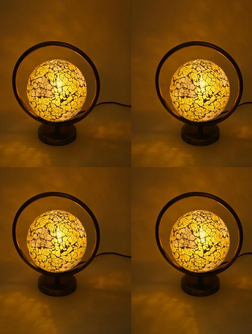designer & decorative round table lamp with decorative colorful glass shade - 18824671 - Very Small Image - 1