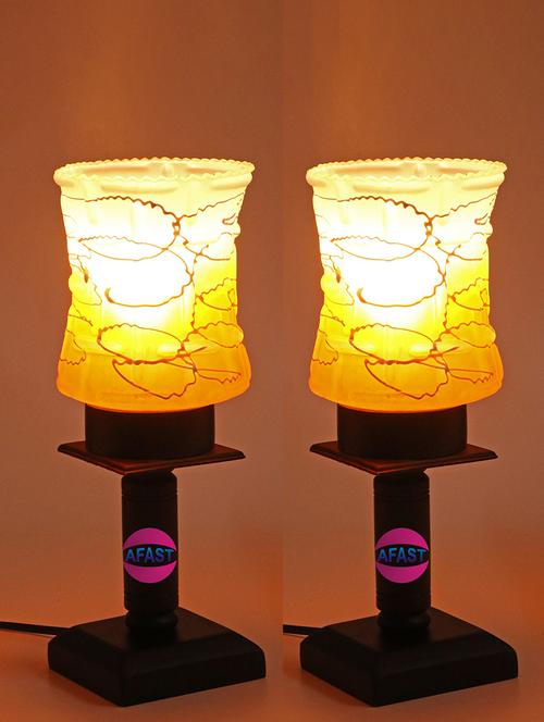 stylish home decorative wood table lamp with hand decorative glass shade - 18824680 - Very Small Image - 1