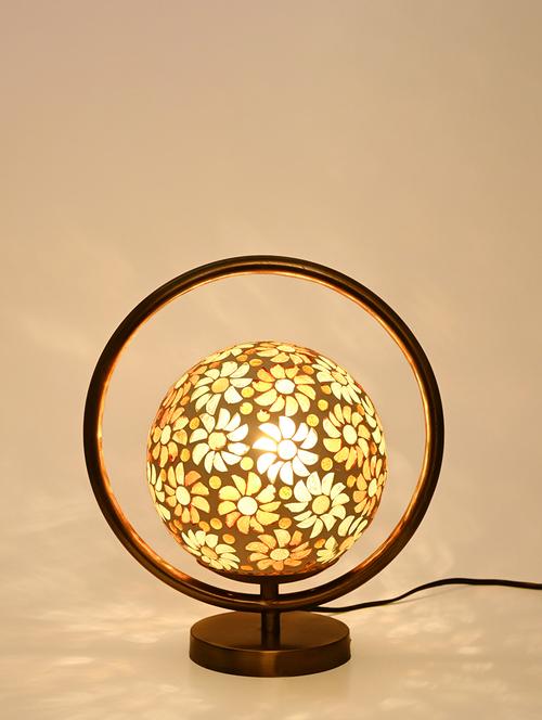 designer & decorative round table lamp with decorative colorful glass shade - 18824681 - Very Small Image - 1