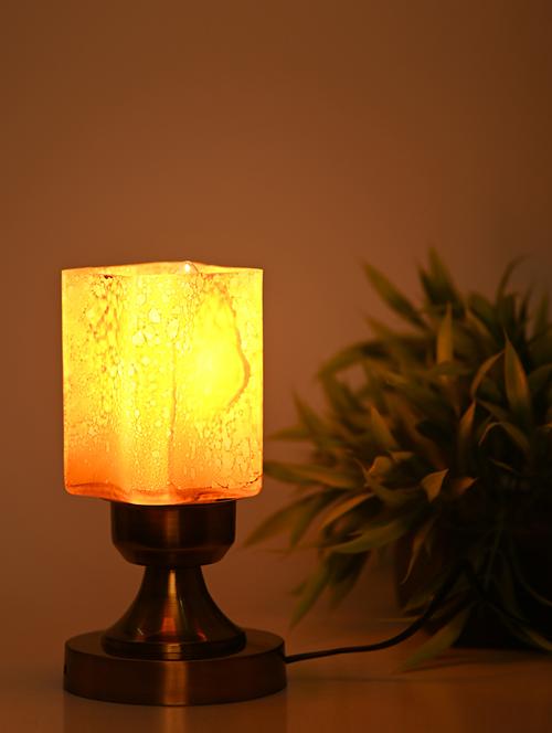 designer led compatible table lamp with decorated glass shade - 18824734 - Very Small Image - 1