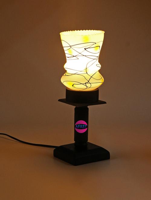 stylish home decorative wood table lamp with hand decorative glass shade - 18824740 - Very Small Image - 1