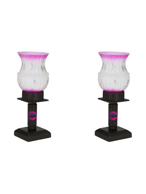 stylish home decorative wood table lamp with hand decorative glass shade - 18824776 - Very Small Image - 1