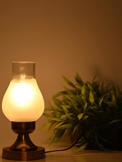 designer led compatible table lamp with decorated glass shade - 18824822 - Very Small Image - 1