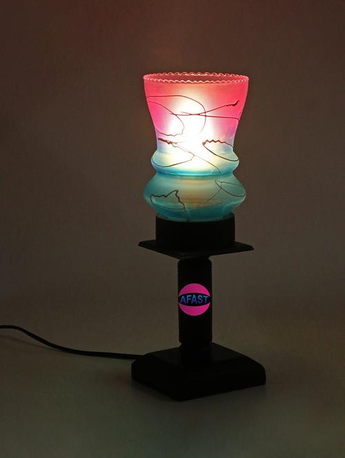 stylish home decorative wood table lamp with hand decorative glass shade - 18824828 - Very Small Image - 1
