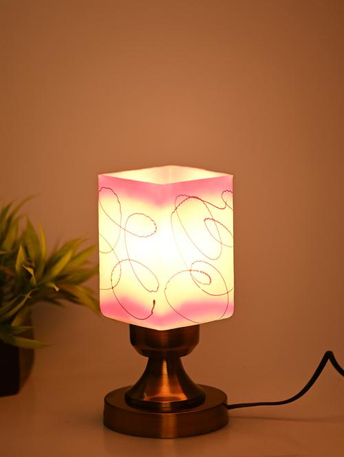 designer led compatible table lamp with decorated glass shade - 18824985 - Very Small Image - 1