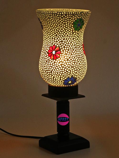 stylish home decorative wood table lamp with hand decorative glass shade - 18824991 - Very Small Image - 1