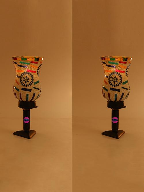 stylish home decorative wood table lamp with hand decorative glass shade - 18825216 - Very Small Image - 1