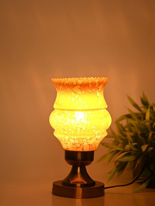designer led compatible table lamp with decorated glass shade - 18825221 - Very Small Image - 1