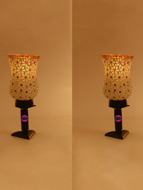 stylish home decorative wood table lamp with hand decorative glass shade - 18825232 - Very Small Image - 1
