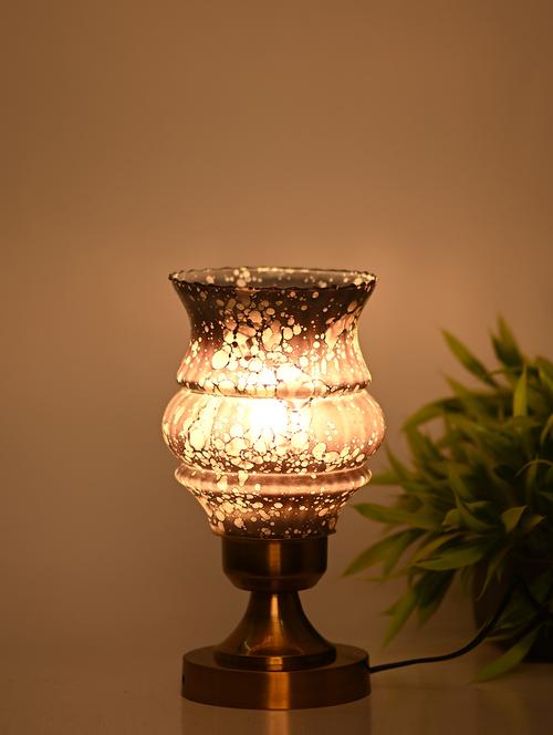 designer led compatible table lamp with decorated glass shade - 18825233 - Very Small Image - 1