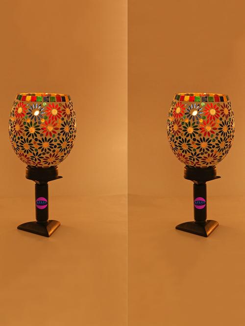 stylish home decorative wood table lamp with hand decorative glass shade - 18825264 - Very Small Image - 1