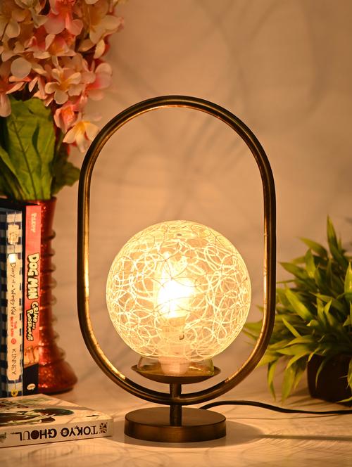 stylish design oval shape color table lamp with decorative glass shade - 18825292 - Very Small Image - 1