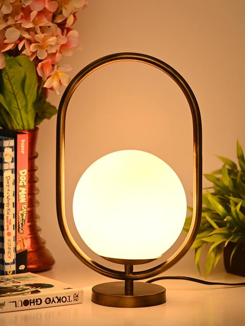 stylish design oval shape color table lamp with decorative glass shade - 18825304 - Very Small Image - 1