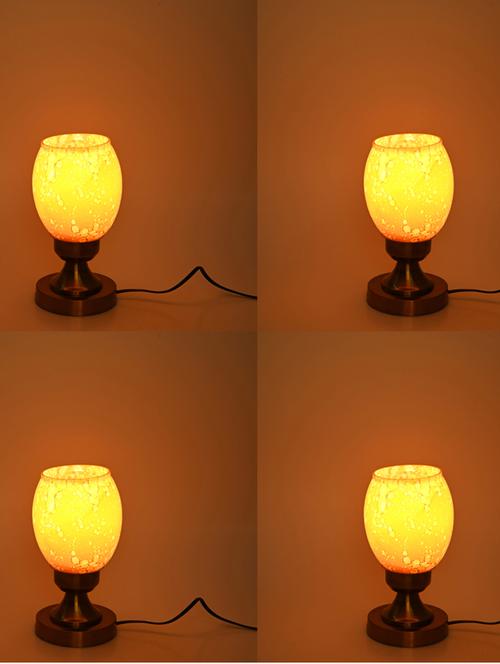 designer led compatible table lamp with decorated glass shade - 18825324 - Very Small Image - 1