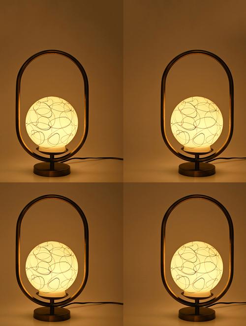 stylish design oval shape color table lamp with decorative glass shade - 18825341 - Very Small Image - 1