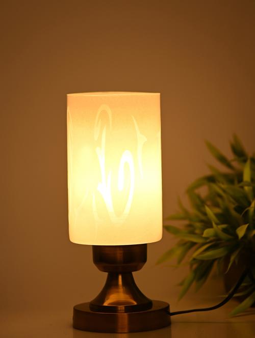 designer led compatible table lamp with decorated glass shade - 18825342 - Very Small Image - 1